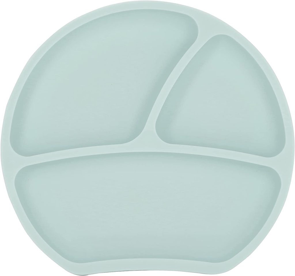 Set Repas Bébé 8 Pièces Silicone – Assiette Ventouse + Bol + Tasse + Couverts + Bavoir + Sac Isotherme (Bleu)
